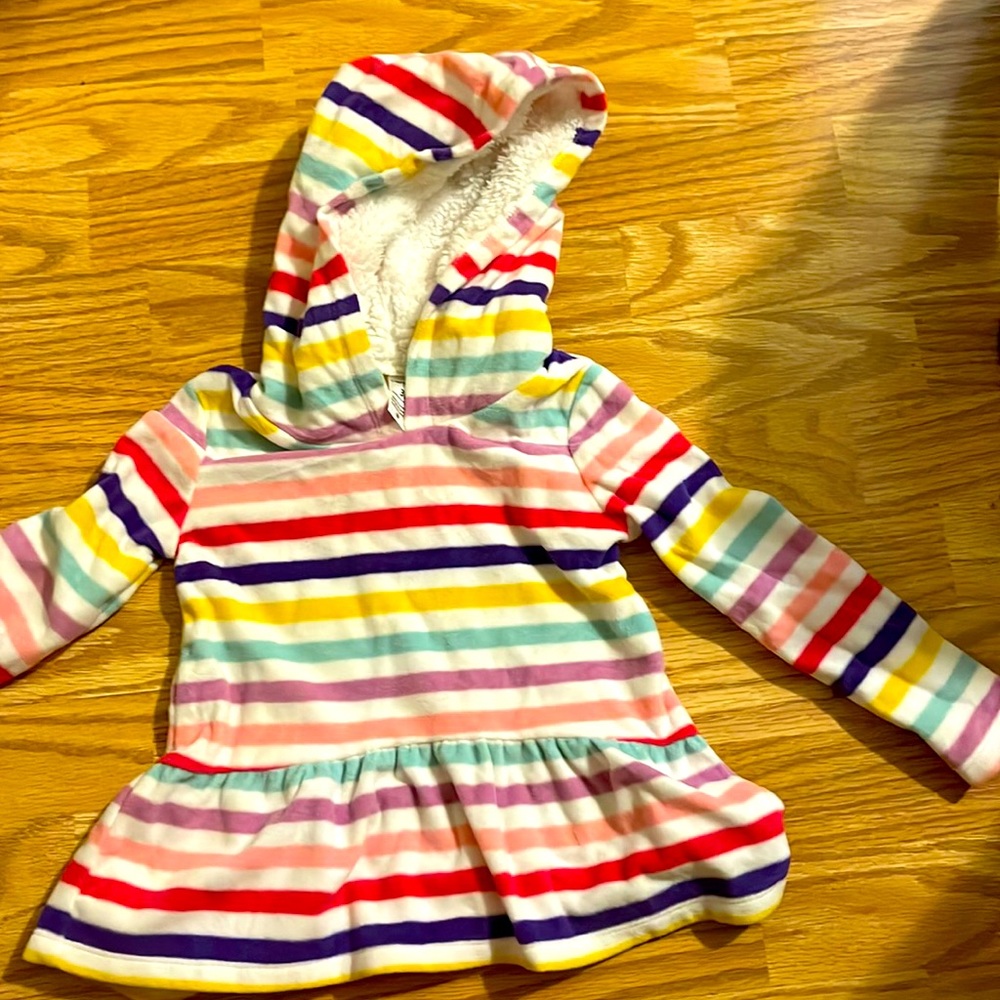 3t girl BEAUTIFUL hooded striped top